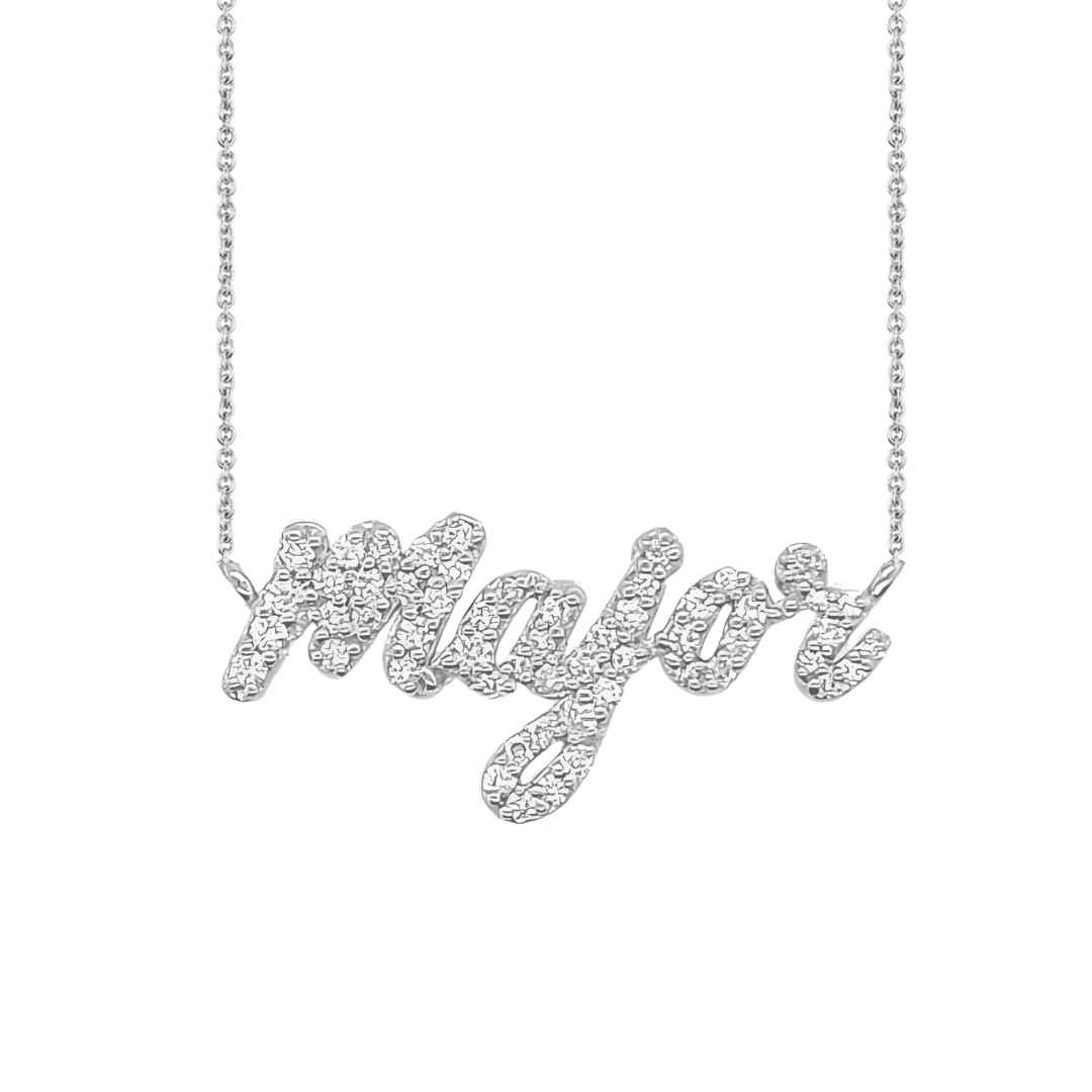 Pave Diamond Script Necklace