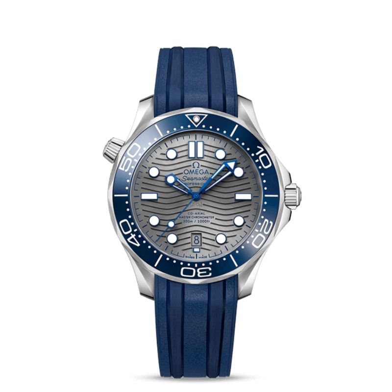 Seamaster Diver 300M Omega Co Axial Master Chronometer 42 mm Blue Rubber Strap OM 21032422006001