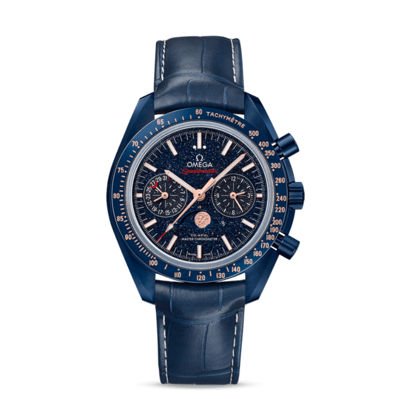 Speedmaster Moonwatch Omega Co-Axial Master Chronometer Moonphase Chronograph 44.25 mm with Blue Dial