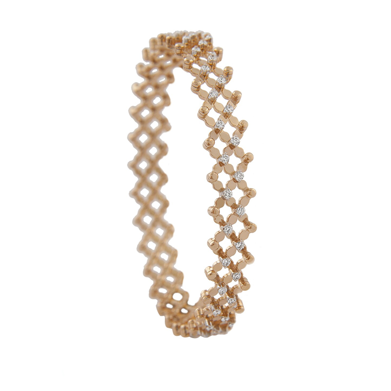 Serafino Consoli 18kt Rose Gold and Diamond Expandable Bracelet