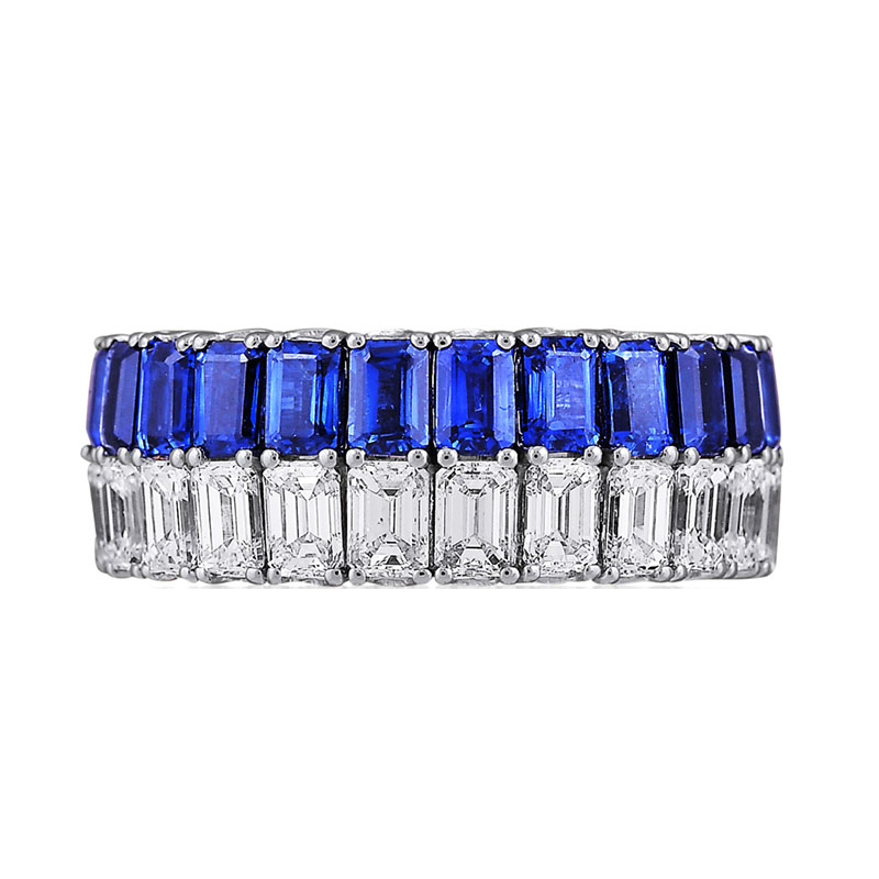 Picchiotti 18kt White Gold Blue Sapphire and White Diamond Xpandable Ring