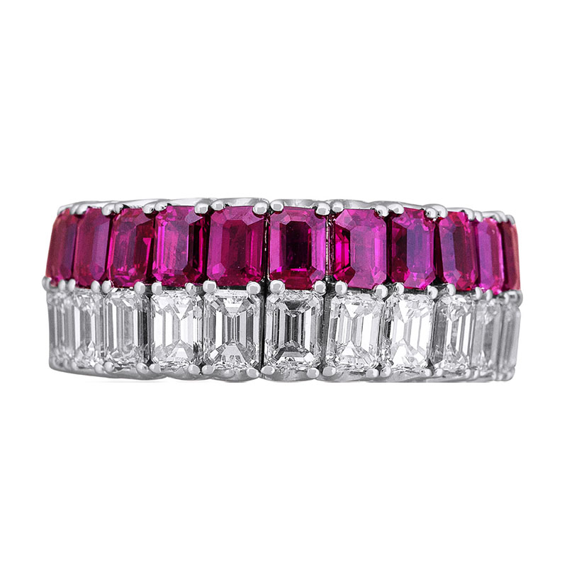 Picchiotti 18kt White Gold Ruby and White Diamond Xpandable Ring