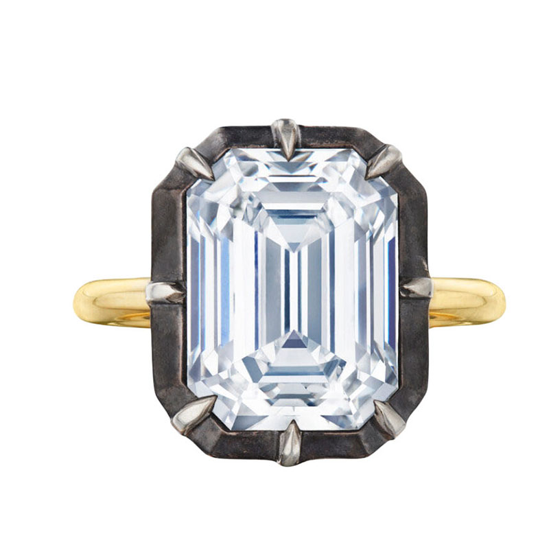 Kwiat - Fred Leighton  Antique Emerald Cut Collet Ring