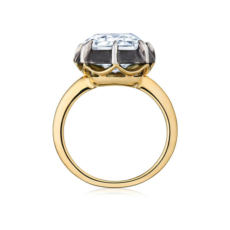 Kwiat - Fred Leighton  Antique Emerald Cut Collet Ring