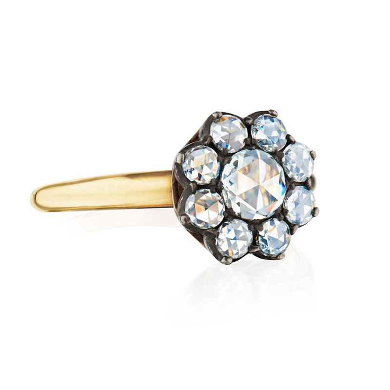 Kwiat - Fred Leighton Rose Cut Diamond Petite Floret Cluster Ring