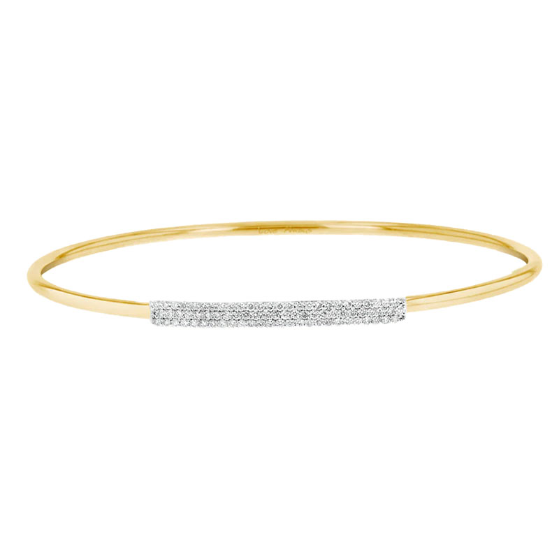 Phillips House 18kt Yellow Gold  and Diamond Wire Affair Strap Bracelet