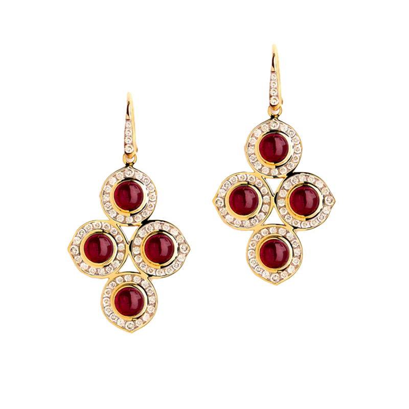 Syna 18kt Yellow Gold Ruby Drop Earrings