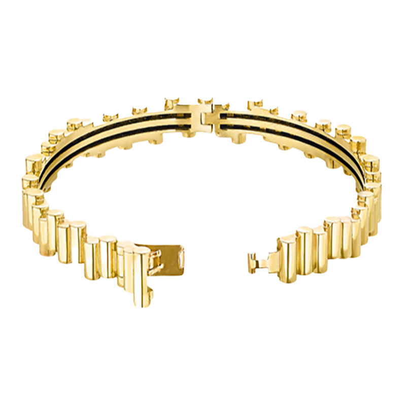 Viltier 18kt Yellow Gold Edge Bangle Bracelet