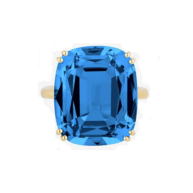 Goshwara  18kt Yellow Gold London Blue Topaz Ring