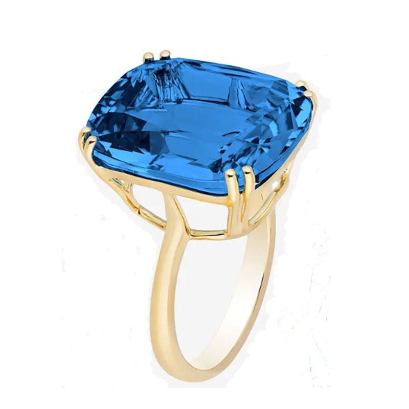 Goshwara  18kt Yellow Gold London Blue Topaz Ring