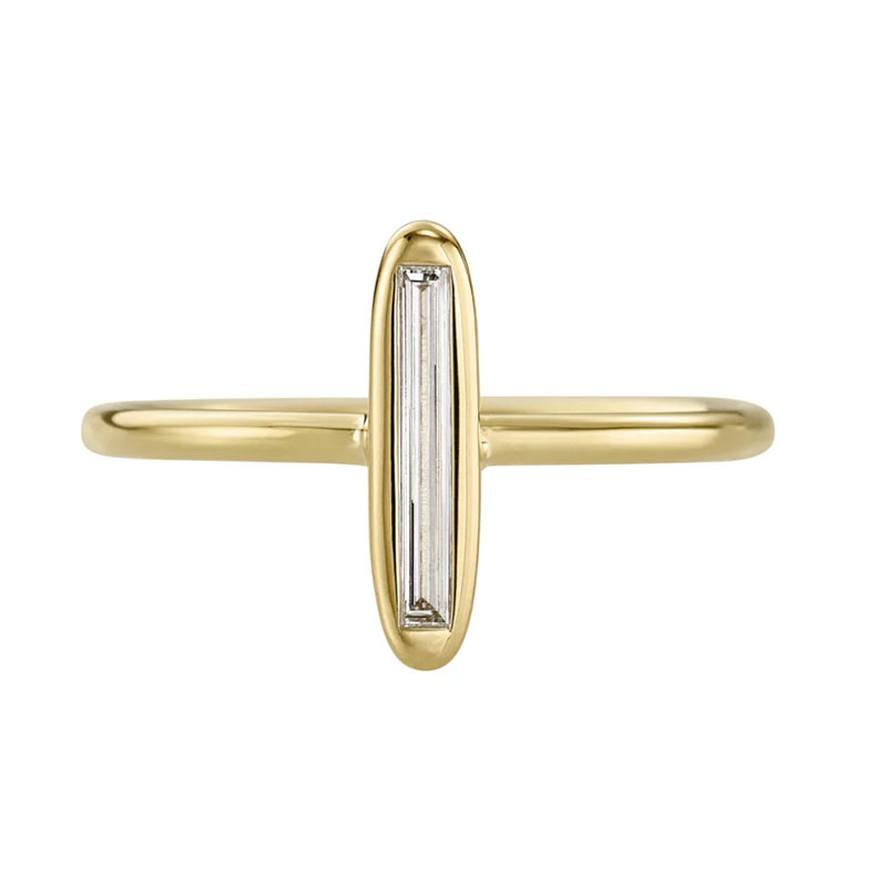 Artemer 18kt Yellow Gold Diamond Baguette Modern Engagement Ring