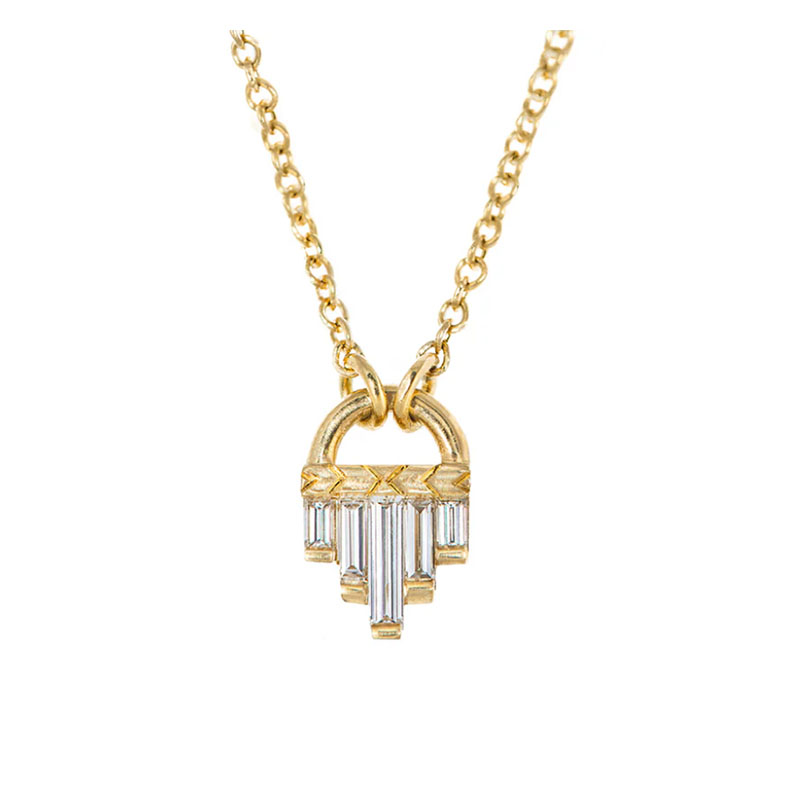 Artemer 18kt Yellow Gold and Baguette Diamond Pendant