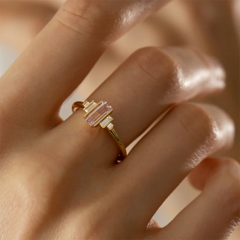 Artemer 18kt Yellow Gold Morganite and Diamond Ring