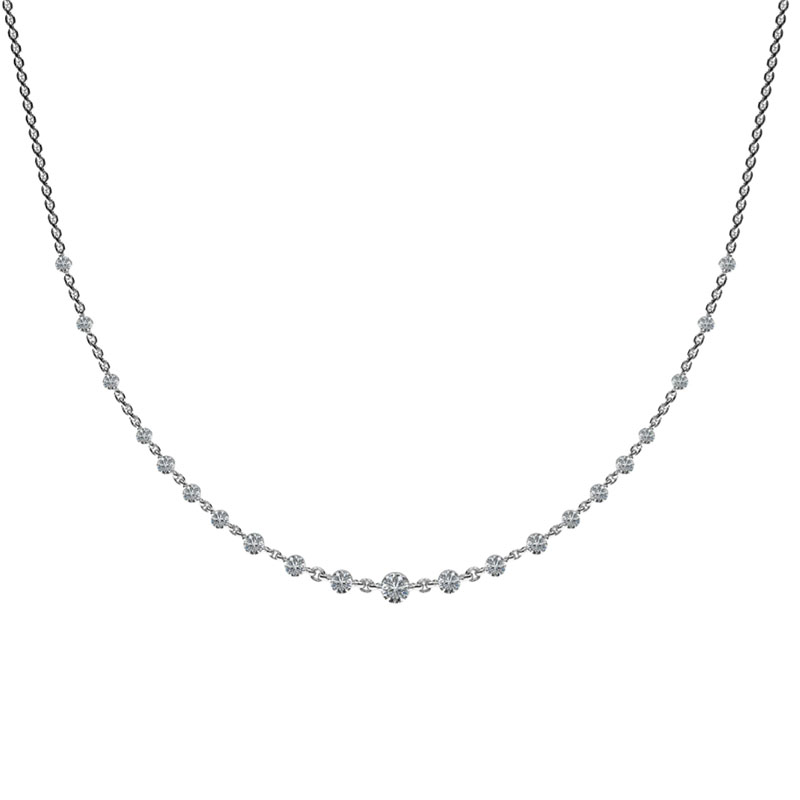 Korman Signature 14kt White Gold and Diamond Station Necklace
