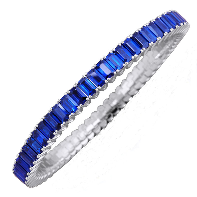 Picchiotti 18kt White Gold and Blue Sapphire Xpandable Bracelet