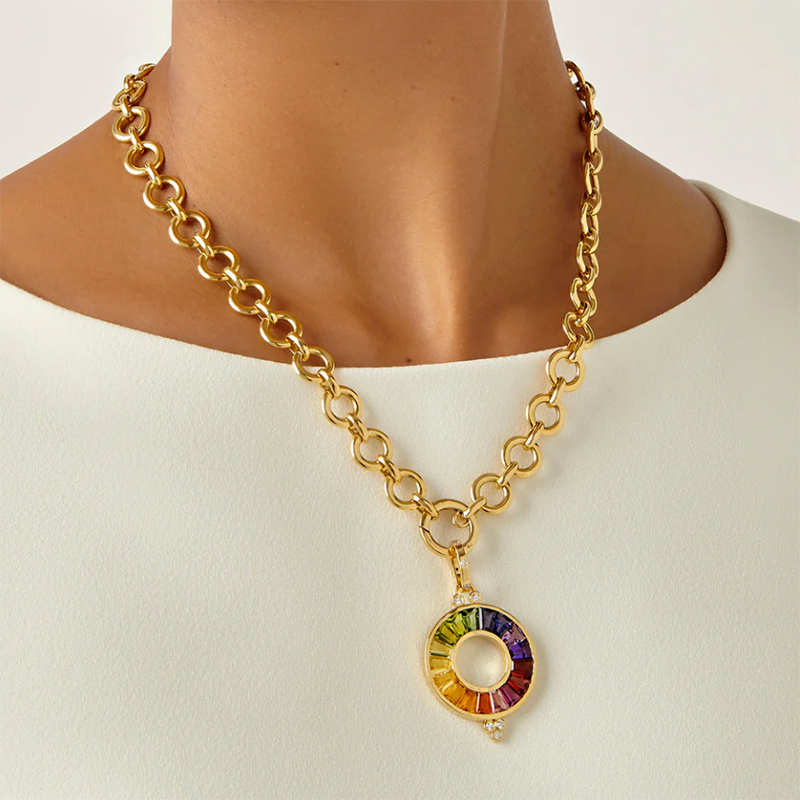 Temple St. Clair 18kt Yellow Gold Small Color Wheel Pendant