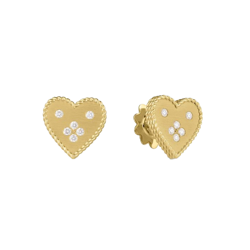 Roberto Coin 18kt Yellow Gold Venetian Princess Heart Earrings