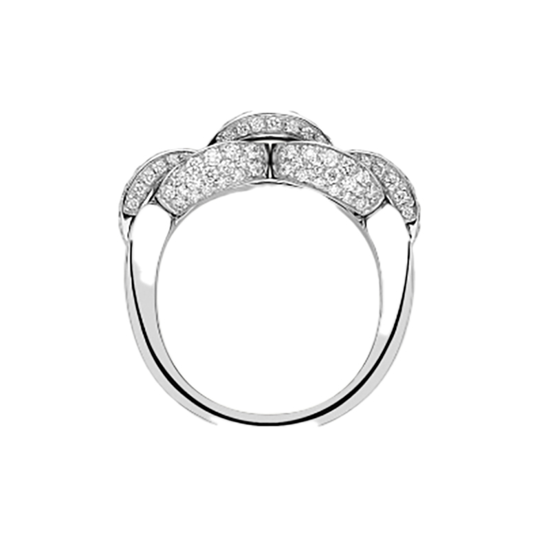 Fope 18kt White Gold and Pave Diamond Ring