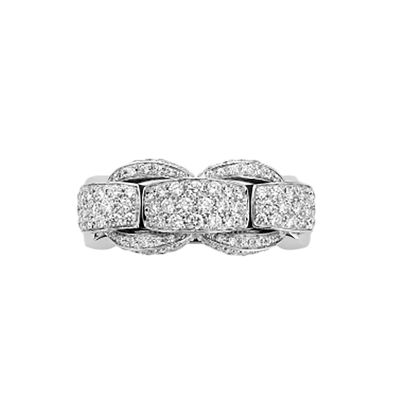 Fope 18kt White Gold and Pave Diamond Ring