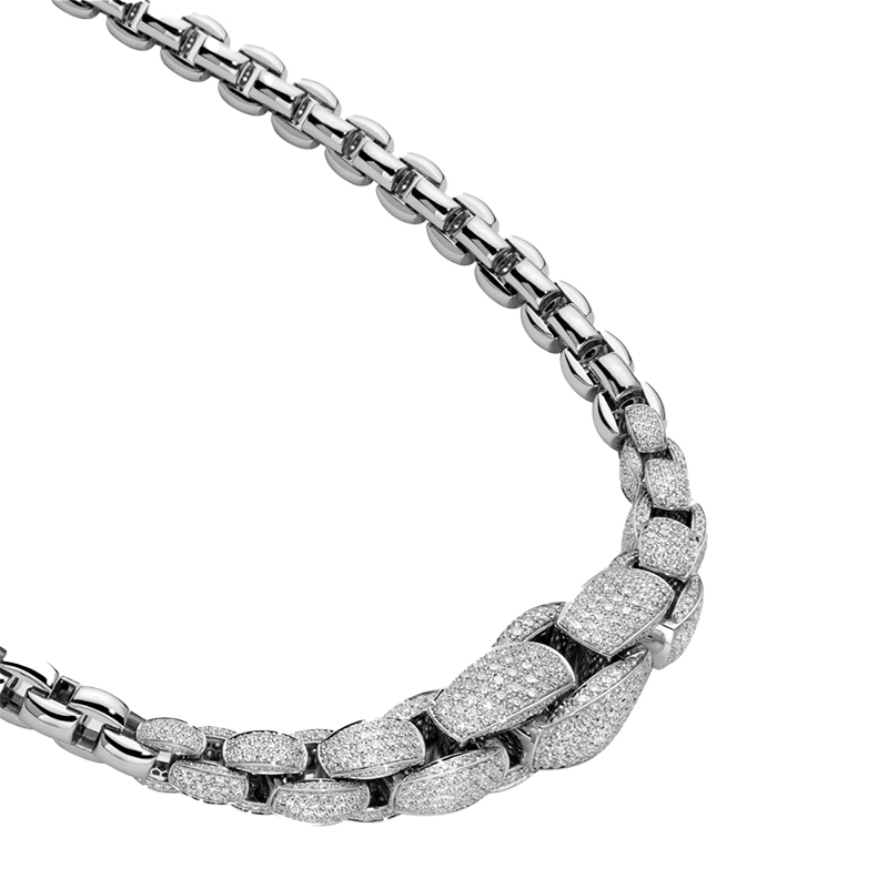 Fope 18kt White Gold and Pave Diamond Necklace