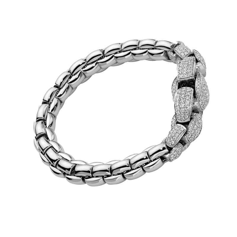 Fope 18kt White Gold and Pave Diamond Bracelet