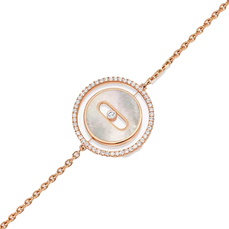 Messika 18kt Rose Gold Mother of Pearl and Pave Diamond Bracelet