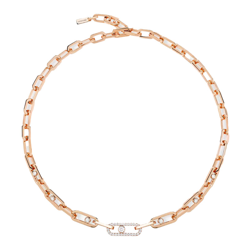 Messika 18kt Rose Gold Move Link Diamond Necklace