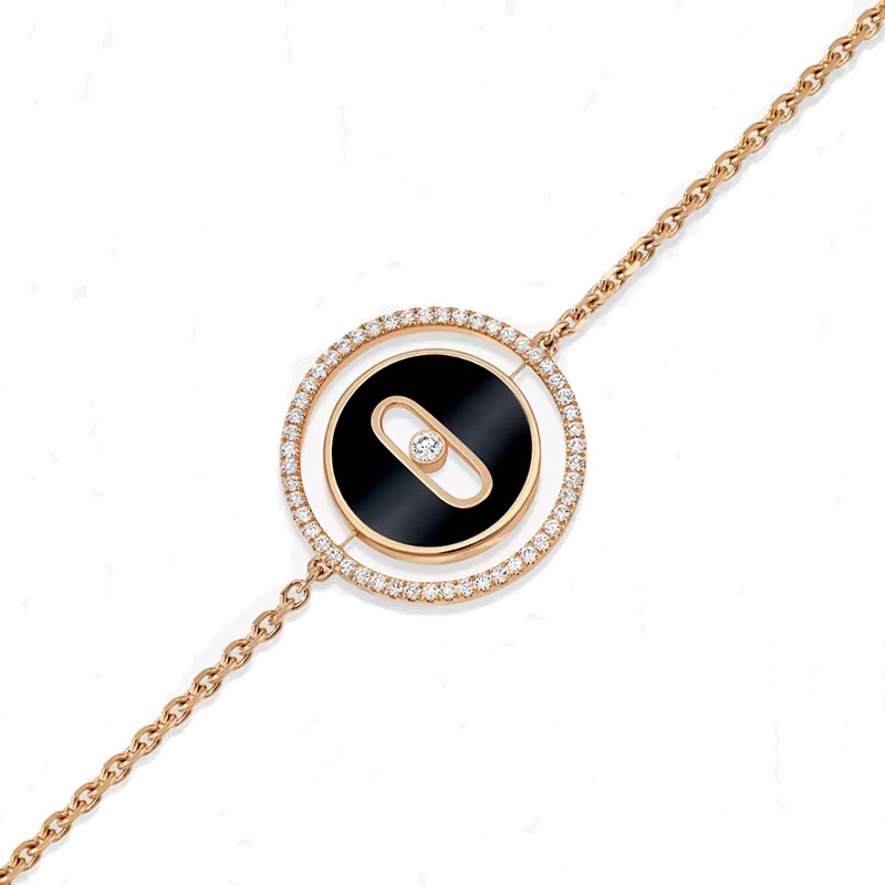 Messika 18kt Rose Gold Onyx Pave Diamond Lucky Move Anklet