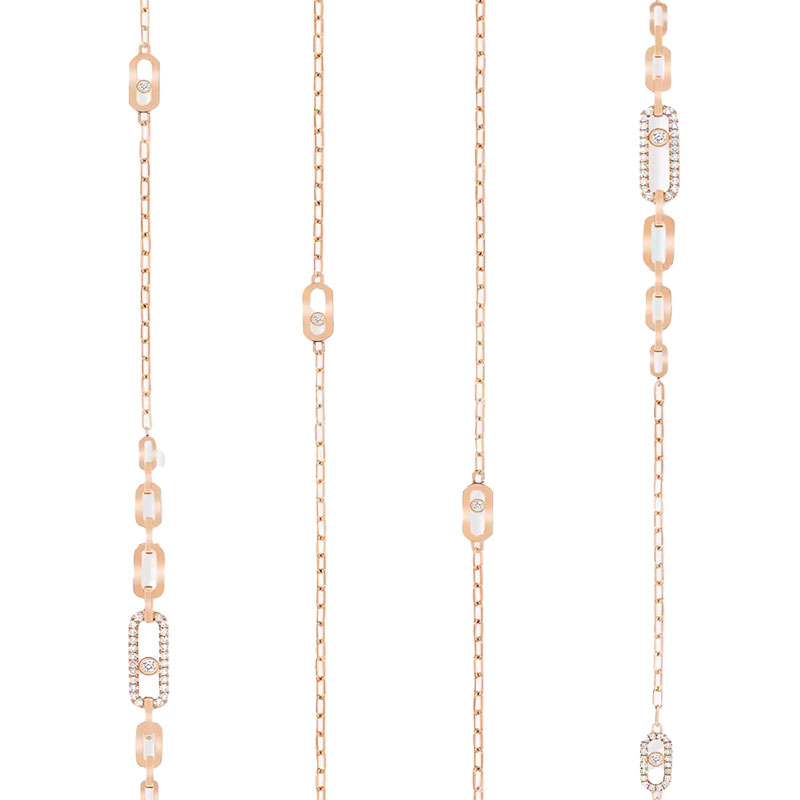 Messika 18kt Rose Gold Pave Diamond Long Necklace