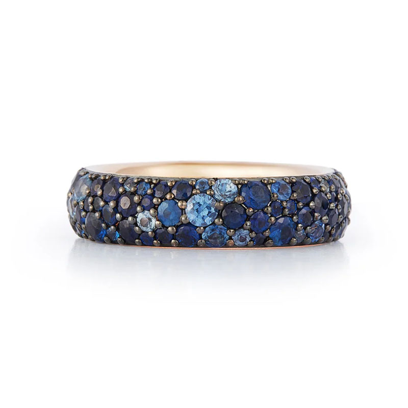 Walter's Faith 18kt Rose Gold and Blue Sapphire Pave Band