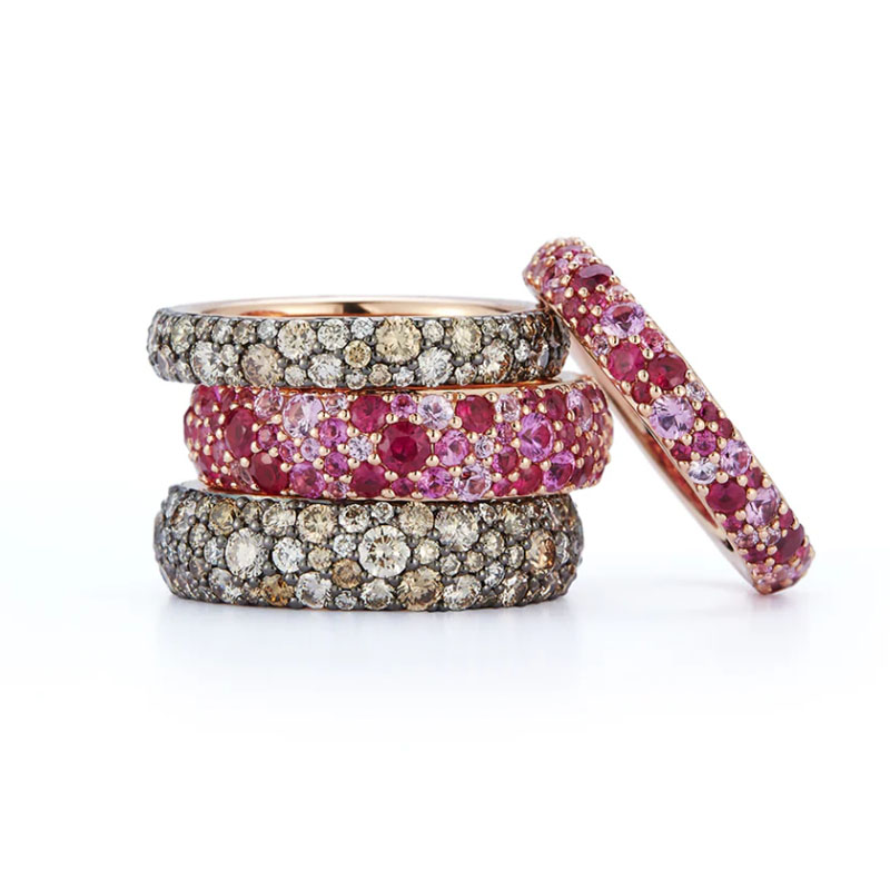 Walter's Faith 18kt Rose Gold Pink Sapphire Band