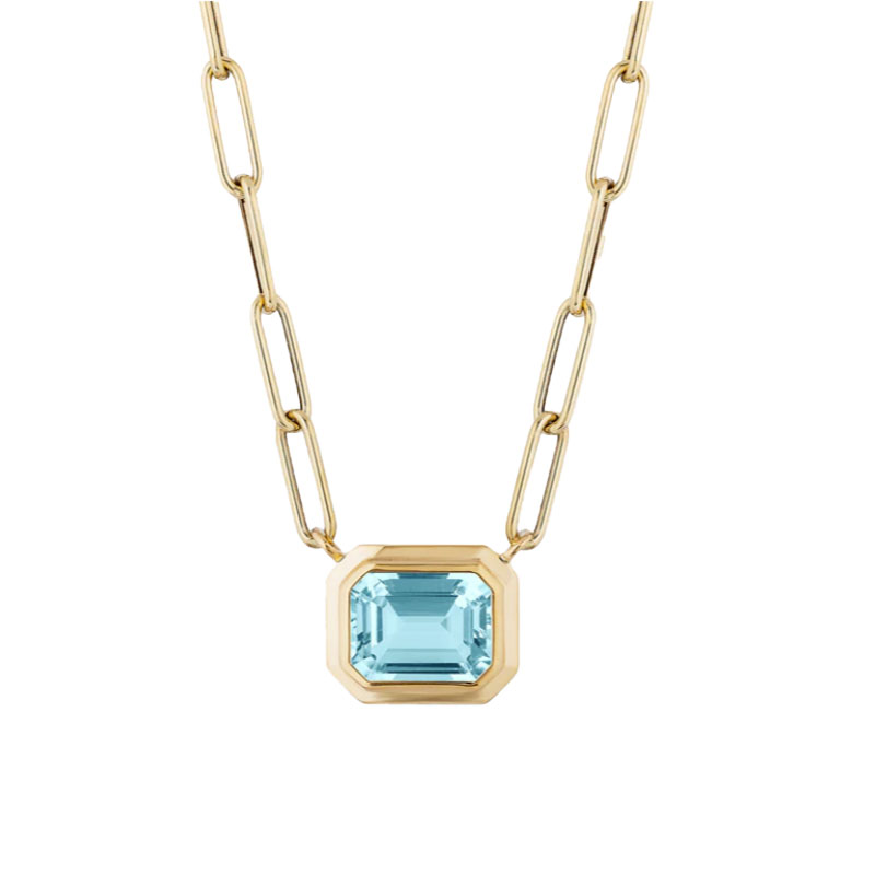 Goshwara  18kt Yellow Gold Aquamarine Pendant Necklace