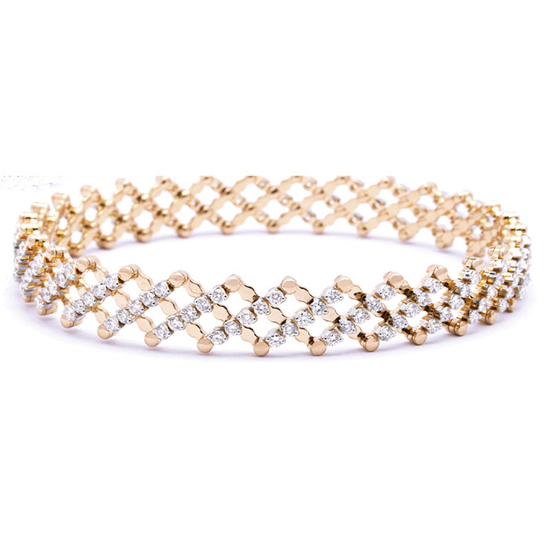Serafino Consoli 18kt Yellow Gold and Diamond Expandable Ring to Bracelet