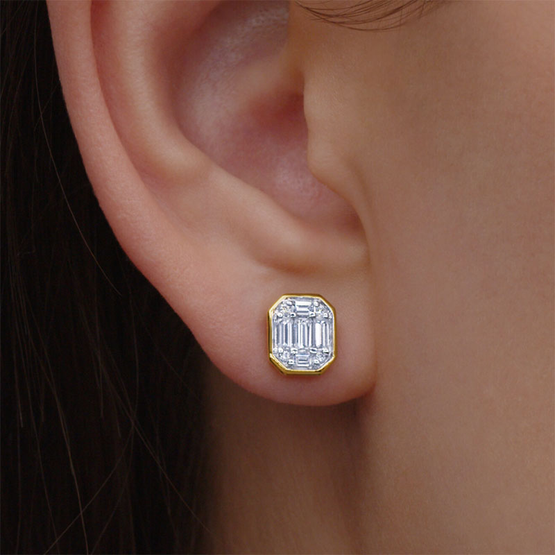 Kwiat 18kt Yellow Gold and Diamond Sunburst Earrings