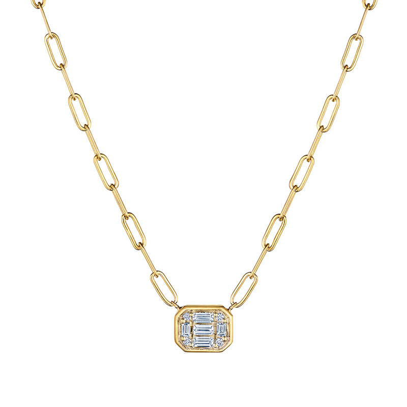 Kwiat 18kt Yellow Gold and Pave Diamond Pendant Necklace