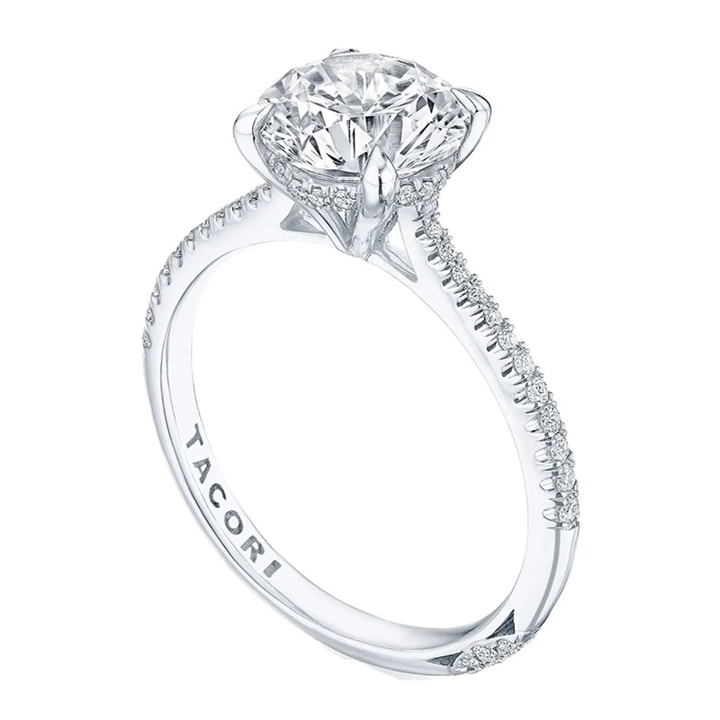 Tacori 18kt White Gold and Pave Diamond Engagement Ring Setting