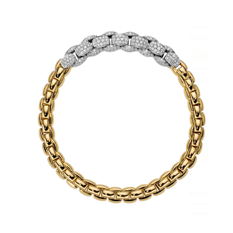 Fope 18kt Yellow Gold and Diamond Eka Mia Luce Bracelet