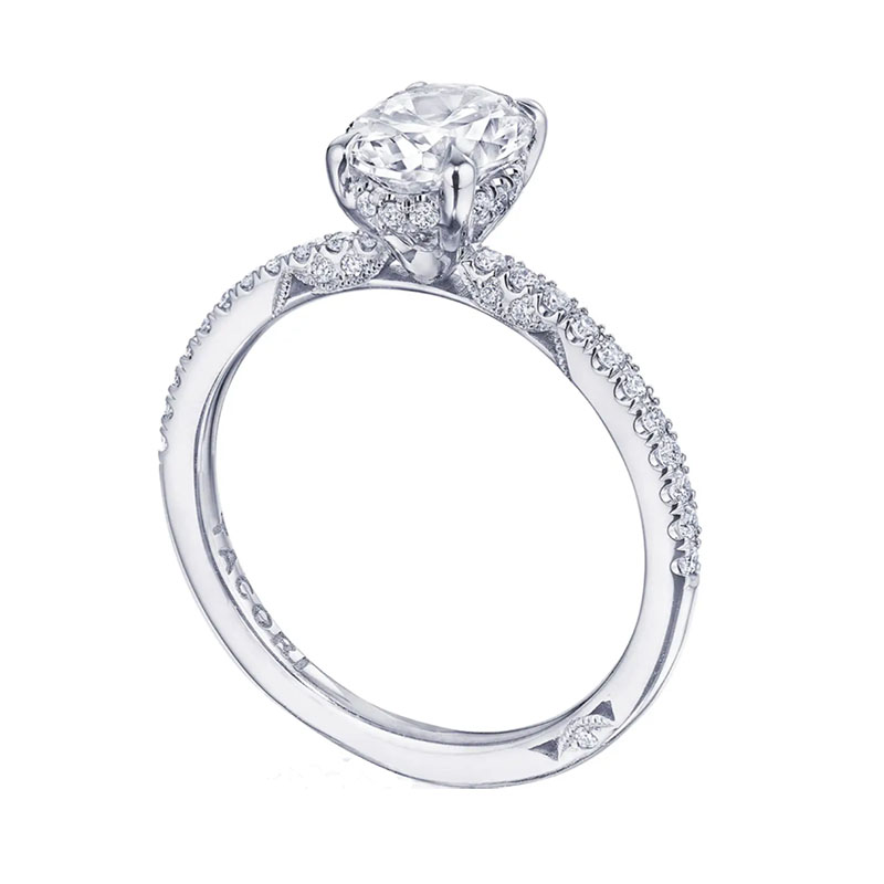 Tacori 18kt White Gold Pave Diamond Simply Engagement Ring Setting