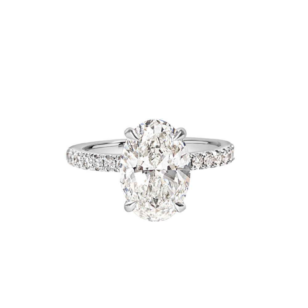 Korman Signature Platinum 3.02CTW Oval Diamond Engagement Ring