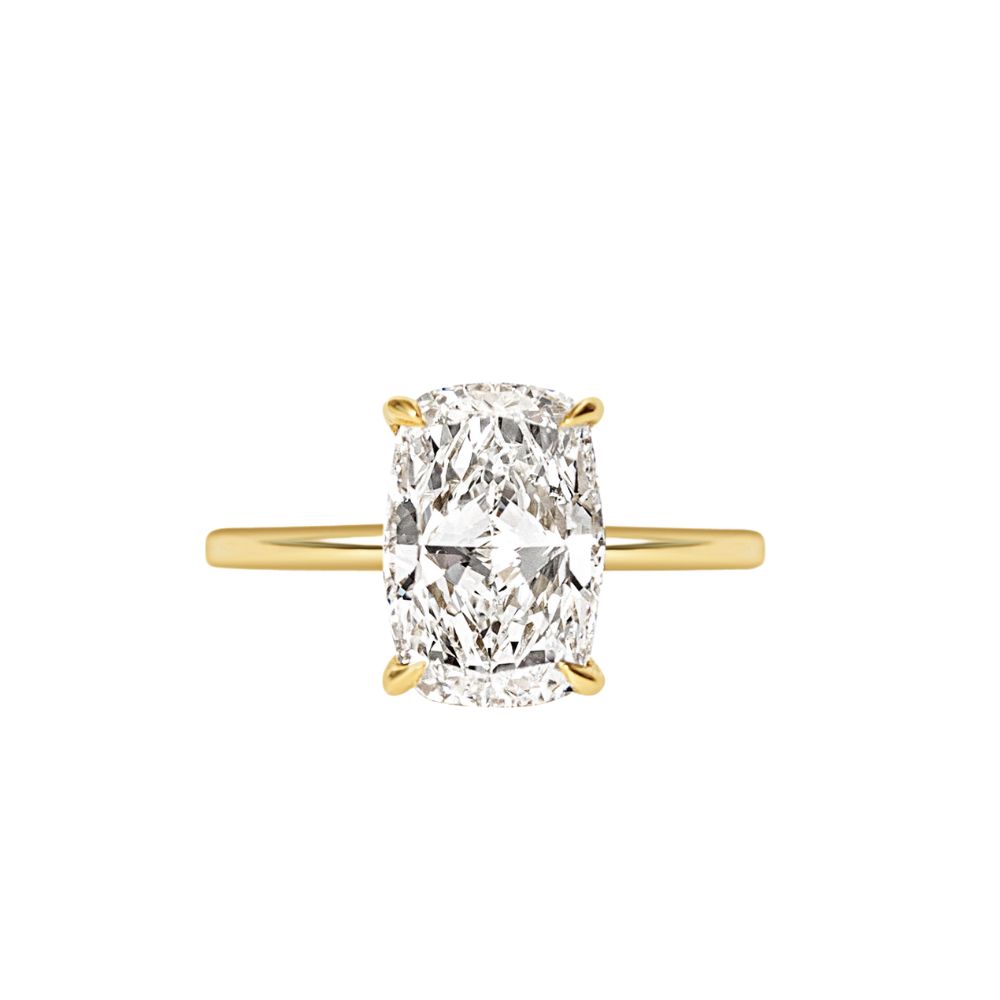 Korman Signature 18k Yellow Gold 3.04CTW Elongated Cushion Diamond Engagement Ring