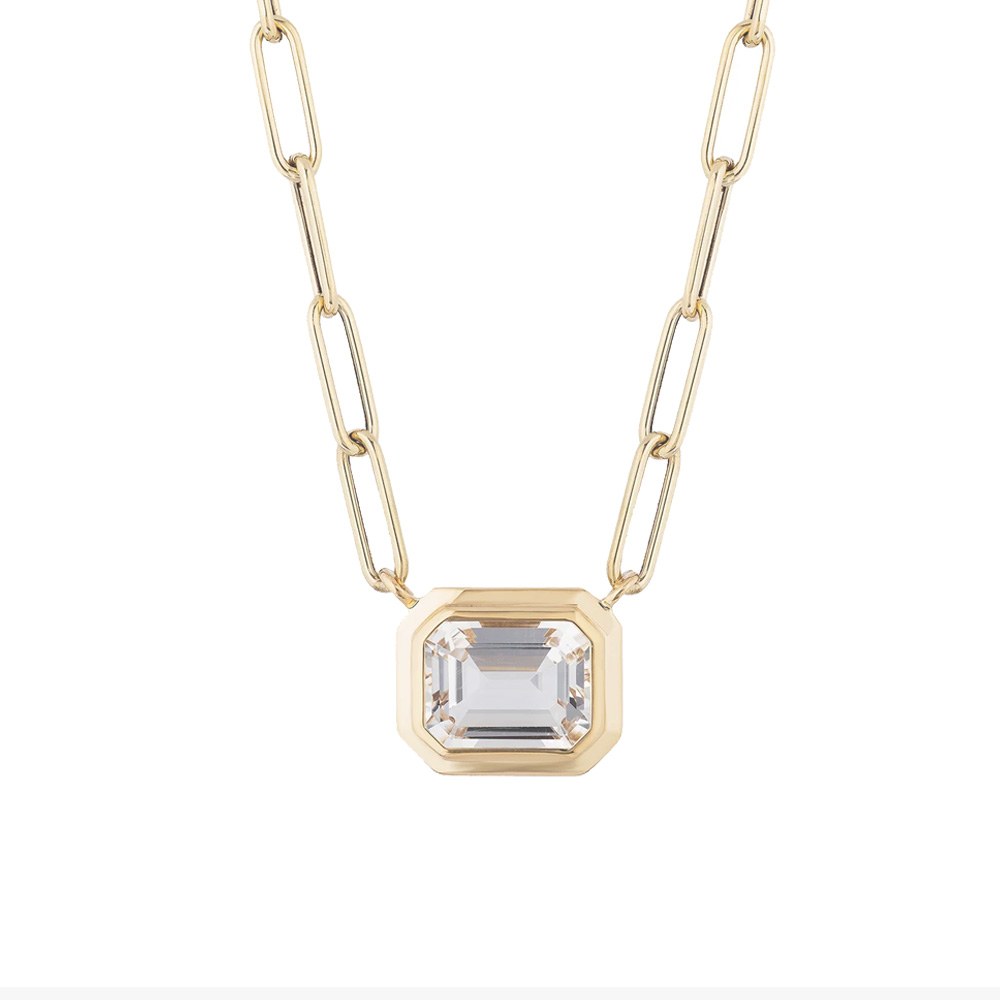 Goshwara 18kt Yellow Gold  Rock Crystal Manhattan Pendant Necklace