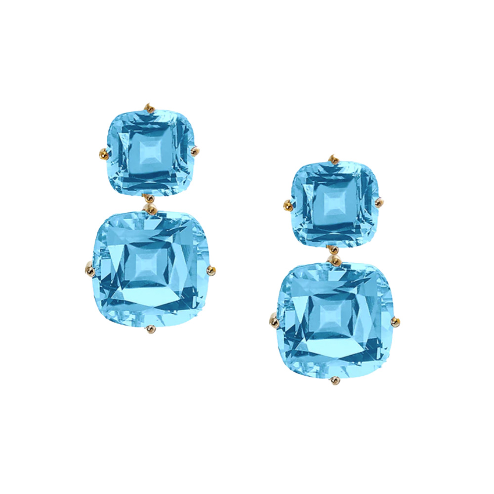 Goshwara 18kt Yellow Gold Blue Topaz Drop Earrings