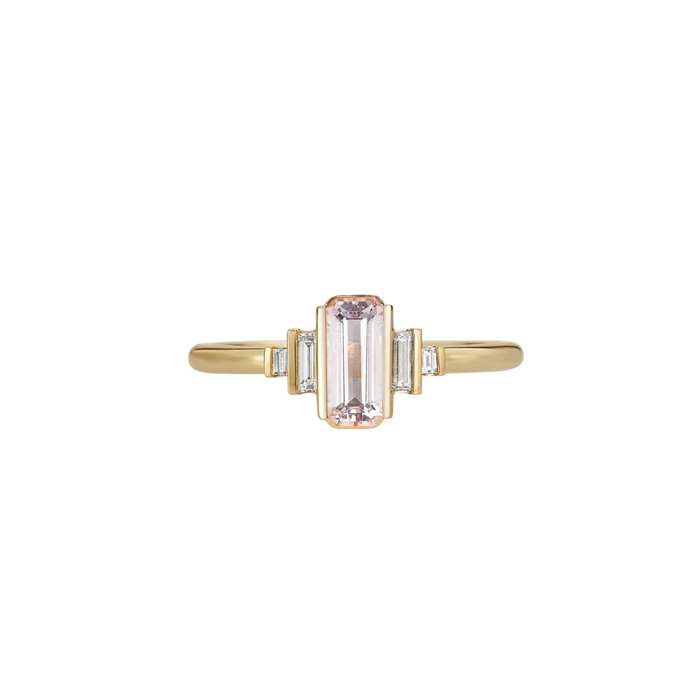 Artemer 18kt Yellow Gold Morganite and Diamond Ring