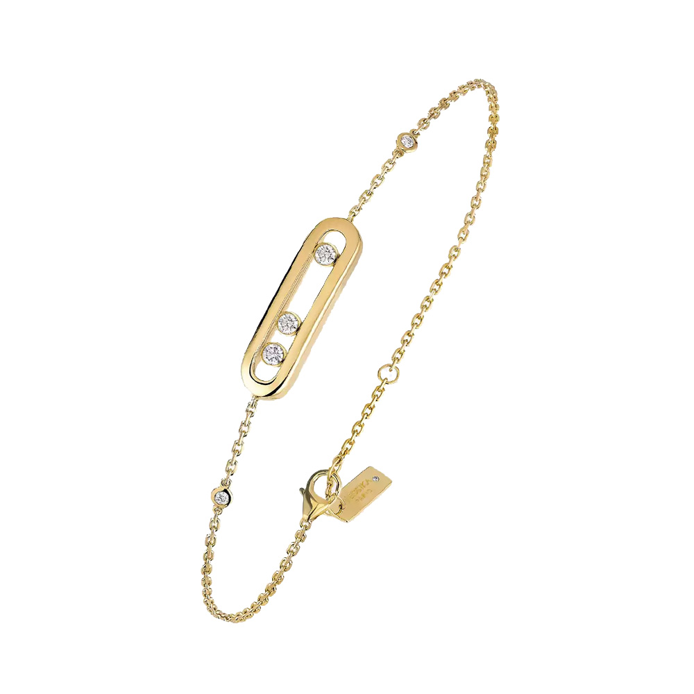 Messika 18k Yellow Gold and Diamond Baby Move Bracelet