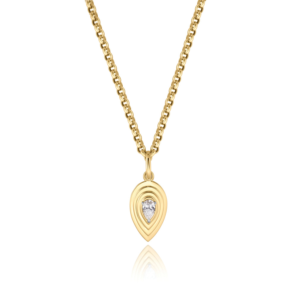 Phillips House 18kt Yellow Gold Pear Shaped Diamond Necklace