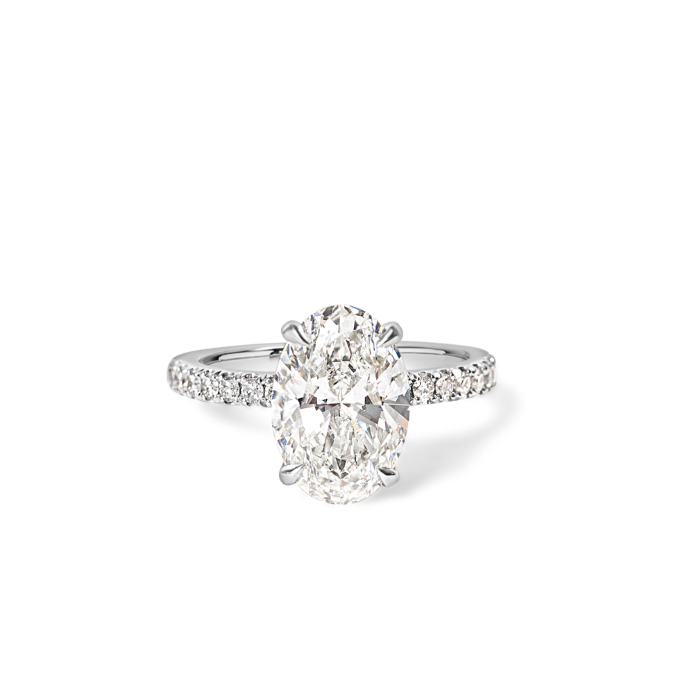 Korman Signature Platinum 3.02CTW Oval Diamond Engagement Ring